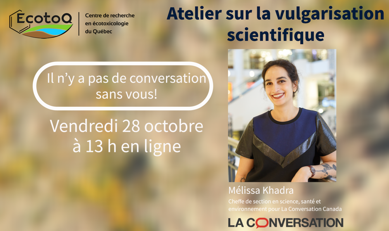 Atelier Sur La Vulgarisation Scientifique EcotoQ